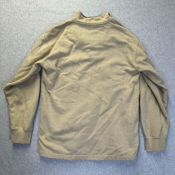 Orvis Men’s Size Medium Quarter Zip Pullover Sweater with Elbow Patch Tan Brown - Picture 2 of 7